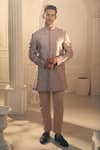 Buy_Alaya Advani_Purple Silk Embroidered Thread Self Sherwani And Pant Set _Online