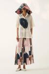 Shop_Ofrida_White Powerloom Dobby Woven Cotton Hand Painted Bloom Applique Collar Shirt _at_Aza_Fashions