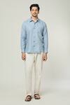 Buy_Arihant Rai Sinha_Grey Linen Pocket Detail Button Down Shirt 