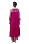 Shop_Bhavik Shah_Pink Dupatta  Soft Organza, Kurta  Chanderi Silk, Pant Embroidered A-line Set _at_Aza_Fashions