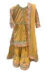 Buy_MINIME ORGANICS_Yellow Floral Kurta Sharara Set _at_Aza_Fashions