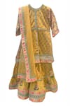 Shop_MINIME ORGANICS_Yellow Floral Kurta Sharara Set _at_Aza_Fashions