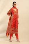 Buy_Aarke Ritu Kumar_Orange Kurta 55% Viscose And 45% Cotton Printed Mirana Gathered Pant Set _at_Aza_Fashions