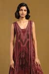 Buy_Ritu Kumar_Red 100% Viscose Digital Print U Neck Pitchpatch Long Dress _Online_at_Aza_Fashions