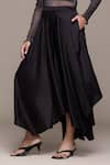 Buy_Ritu Kumar_Black 100% Viscose Solid Draped Asymmetric Pant _Online_at_Aza_Fashions