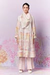 Buy_Moh India_Pink Kurta And Trouser Pure Chanderi Silk Meadow Garden A-line & Pant Set _at_Aza_Fashions