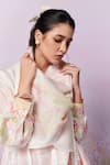 Buy_Moh India_Pink Kurta And Trouser Pure Chanderi Silk Meadow Garden A-line & Pant Set 