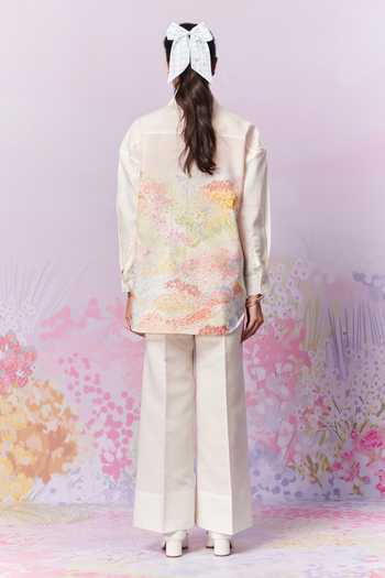 Shop_Moh India_Pink Moh Sense Linen Print Strawberry Collar Meadow Garden Shirt _at_Aza_Fashions