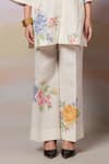 Buy Moh India Ivory Linen Embroidery Open Neck Summer Roses Shirt Tunic With Trouser Online at Aza Fashions Buy_Moh India_Ivory Linen Embroidery Open Neck Summer Roses Shirt Tunic With Trouser _Online_at_Aza_Fashions