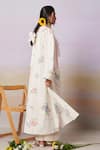 Shop_Moh India_Ivory Sense Linen Embroidery Cross-stitch Rose Open Neck Summer Overlay _at_Aza_Fashions