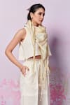 Shop_Moh India_Ivory Printed After Glow Scarf _at_Aza_Fashions