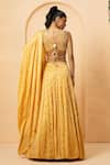 Shop_Quench A Thirst_Gold Modal Satin Embellished Mirror Halter Neck Lehenga Set _at_Aza_Fashions