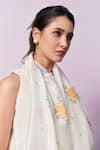 Buy_Moh India_Ivory Cross-stitch Rose Summer Stole _Online_at_Aza_Fashions