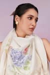 Moh India_Ivory Cross-stitch Rose Summer Scarf _Online_at_Aza_Fashions