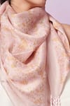 Moh India_Ivory Ditsy Print Lace Hanging Scarf _Online_at_Aza_Fashions