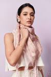 Buy_Moh India_Ivory Ditsy Print Lace Hanging Scarf _Online_at_Aza_Fashions