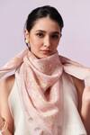 Shop_Moh India_Ivory Ditsy Print Lace Hanging Scarf _Online_at_Aza_Fashions