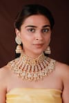 Buy Riana Jewellery White Pearls Noor Jadau Kundan Bridal Necklace Set at Aza Fashions Buy_Riana Jewellery_White Pearls Noor Jadau Kundan Bridal Necklace Set _at_Aza_Fashions
