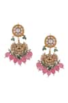 Buy_Riana Jewellery_Pink Pearls, Stones Bloom Jadau Kundan And Embellished Long Necklace Set _Online_at_Aza_Fashions