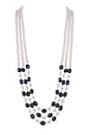 Shop_Riana Jewellery_Blue Sapphire Gemstone And Pearl Embellished Long Mala Necklace _at_Aza_Fashions
