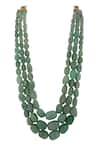 Shop Riana Jewellery Green Onyx Stone Bead Embellished Layered Mala Necklace at Aza Fashions Shop_Riana Jewellery_Green Onyx Stone Bead Embellished Layered Mala Necklace _at_Aza_Fashions