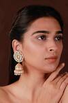 Buy_Riana Jewellery_White Pearls Kundan Embellished Earrings _at_Aza_Fashions