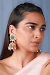 Buy_Riana Jewellery_Green Pearls, Diamonds Kundan And Bead Embellished Earrings _at_Aza_Fashions