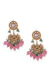 Shop Riana Jewellery Pink Beads, Diamonds Stone And Jadtar Embellished Earrings at Aza Fashions Shop_Riana Jewellery_Pink Beads, Diamonds Stone And Jadtar Embellished Earrings _at_Aza_Fashions