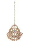 Shop_Riana Jewellery_White Jadtar Stone Embellished Maangtikka _at_Aza_Fashions