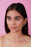 Buy_Riana Jewellery_Pink Stone Square Motif Nose Ring _at_Aza_Fashions