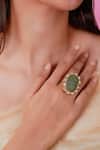 Buy_Riana Jewellery_Green Stones Hand Carved Ring _at_Aza_Fashions