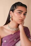 Buy_Riana Jewellery_White Kundan Embellished Choker Set _at_Aza_Fashions