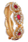 Shop_Riana Jewellery_Pink Jadau Stone Embellished Bangle - Single Pc _at_Aza_Fashions