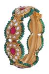 Shop_Riana Jewellery_Pink Stone Tear Drop Shaped Bangle - Single Pc _at_Aza_Fashions