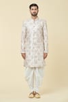 Buy_Arihant Rai Sinha_Gold Kurta Silk Embroidery Diamond With Dhoti Pant _Online_at_Aza_Fashions