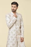 Buy_Arihant Rai Sinha_Gold Kurta Silk Embroidery Diamond With Dhoti Pant 