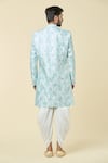 Shop_Arihant Rai Sinha_Blue Kurta Silk Embroidery Diamond Straight With Dhoti Pant _at_Aza_Fashions