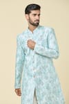 Buy_Arihant Rai Sinha_Blue Kurta Silk Embroidery Diamond Straight With Dhoti Pant 