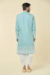 Shop_Arihant Rai Sinha_Blue Silk Embroidery Floral Star Kurta With Dhoti Pant _at_Aza_Fashions