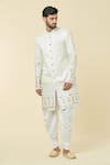 Shop_Arihant Rai Sinha_Cream Silk Embroidery Diamond Floral Kurta With Dhoti Pant _Online_at_Aza_Fashions