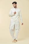 Buy_Arihant Rai Sinha_Cream Silk Embroidery Regal Floral Kurta With Dhoti Pant _at_Aza_Fashions