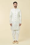 Buy_Arihant Rai Sinha_Cream Silk Embroidery Regal Floral Kurta With Dhoti Pant _Online_at_Aza_Fashions