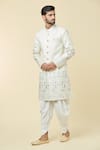 Shop_Arihant Rai Sinha_Cream Silk Embroidery Regal Floral Kurta With Dhoti Pant _Online_at_Aza_Fashions