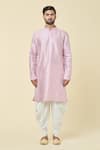 Arihant Rai Sinha_Pink Kurta Silk Embroidered Sequin And Peshawari Pant Set _Online_at_Aza_Fashions