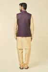 Shop_Arihant Rai Sinha_Wine Jacquard Sequins, Embroidery Floral Woven Bundi _at_Aza_Fashions