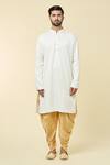Arihant Rai Sinha Cream Cotton Plain Kurta Online at Aza Fashions Arihant Rai Sinha_Cream Cotton Plain Kurta _Online_at_Aza_Fashions