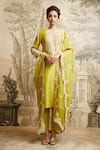 Buy_Prisho_Green Silk Embroidered Resham Round Floral Lampi Kurta Pant Set _at_Aza_Fashions