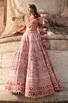 Buy_Jigar & Nikita_Red Lehenga Raw Silk Embroidered Floral Scallop Sequin Embellished Bridal Set _Online_at_Aza_Fashions