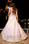 Jigar & Nikita_Purple Geometric Crystal Embellished Overlap Panel Bridal Lehenga With Blouse _Online_at_Aza_Fashions