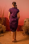 Shop_Veera Wear_Purple Cotton Plain Collared Neck Front Buttoned Dress _at_Aza_Fashions